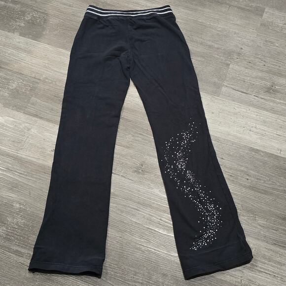 BCBG Maxazria Black & Silver Rhinestone Embellished Elastic Waist Pocket Pants - Picture 2 of 6